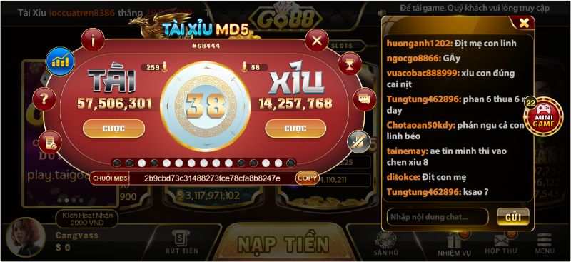 Giao diện bắt mắt, đầy nghệ thuật của tài xỉu md5 tại Go88