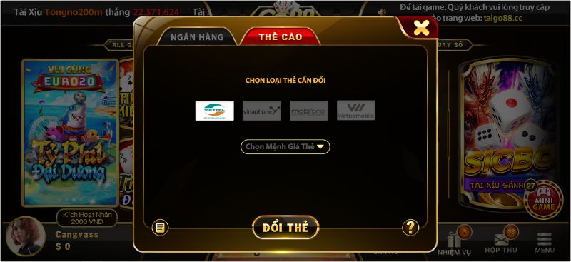 Giao dịch nạp rút tiền tại Go88 nhanh chóng, đơn giản